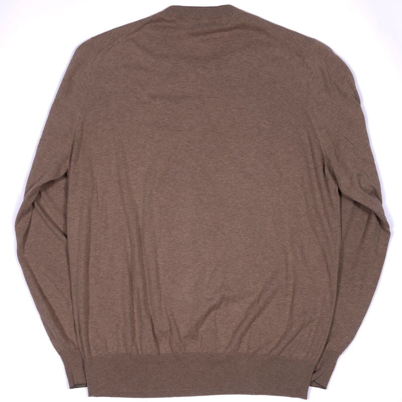 Brunello Cucinelli Light Brown Cotton Crewneck Jumper