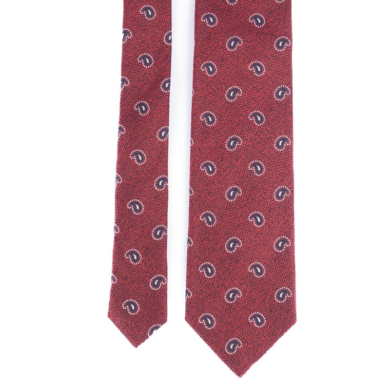 Red Textured Floral Tie