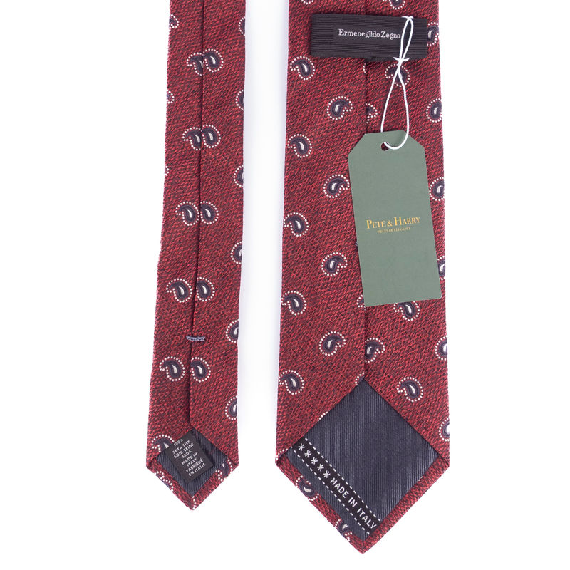 Red Textured Floral Tie