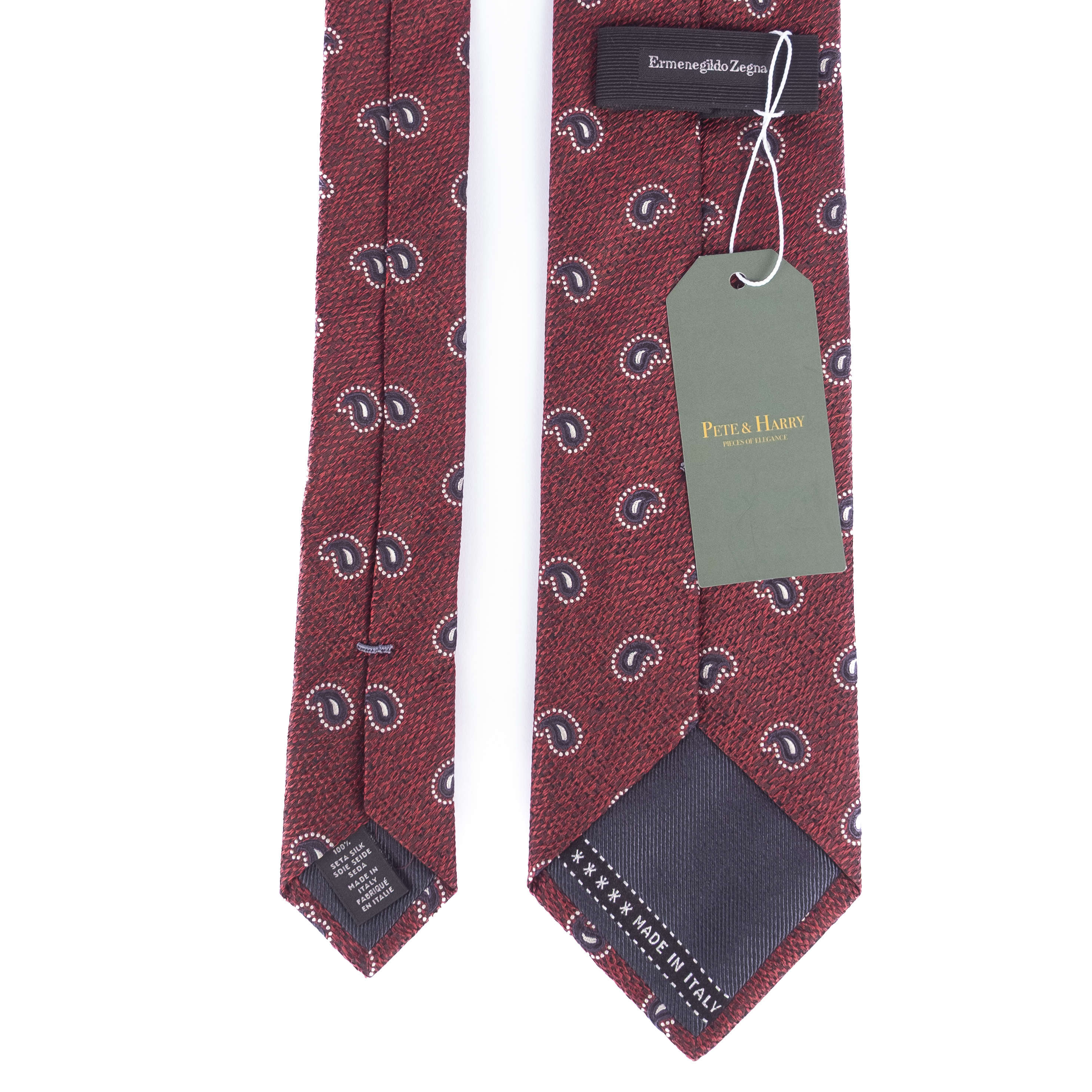 Red Textured Floral Tie