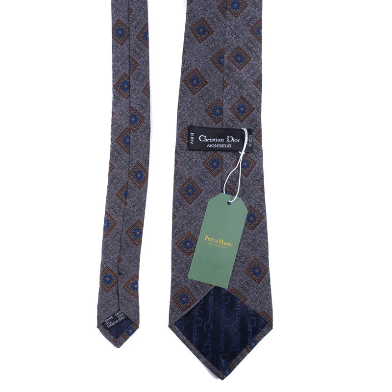 Christian Dior Grey with Red and Blue Tie