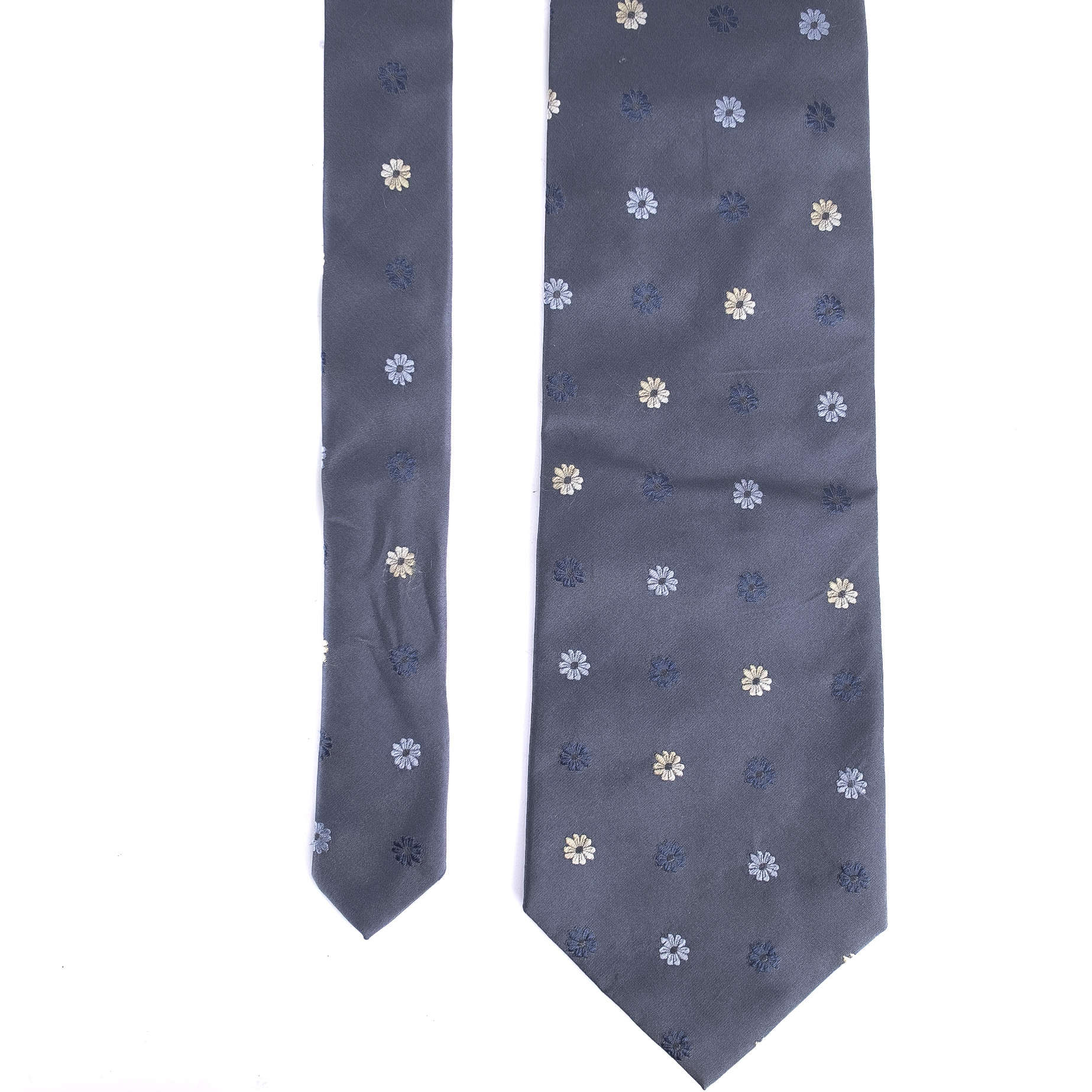 Grey Floral Tie