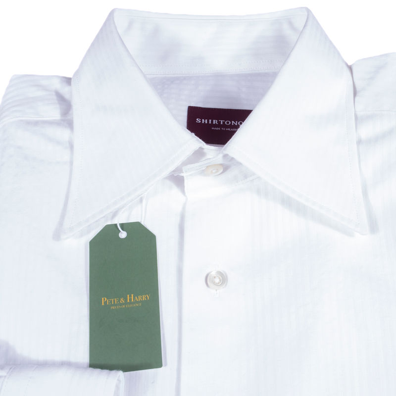 Shirtonomy White Seersucker Shirt Sz 41