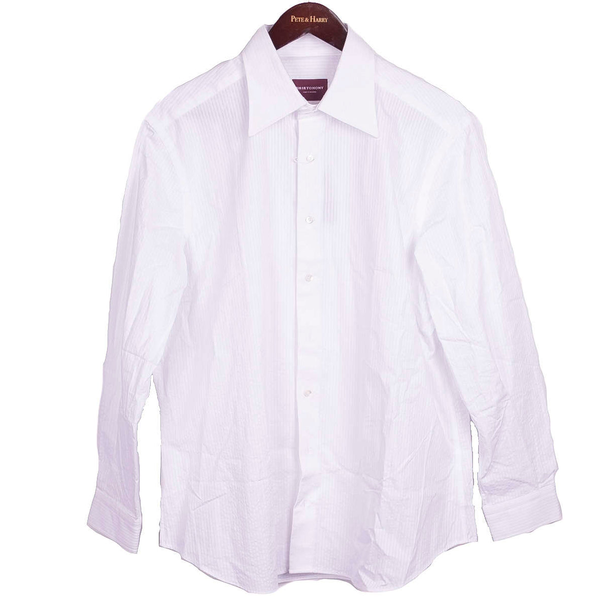 Shirtonomy White Seersucker Shirt Sz 41