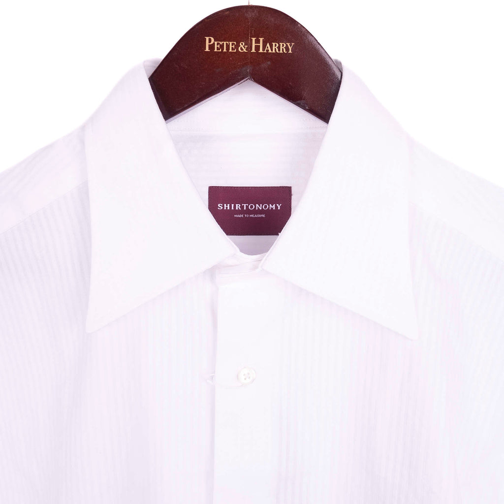 Shirtonomy White Seersucker Shirt Sz 41