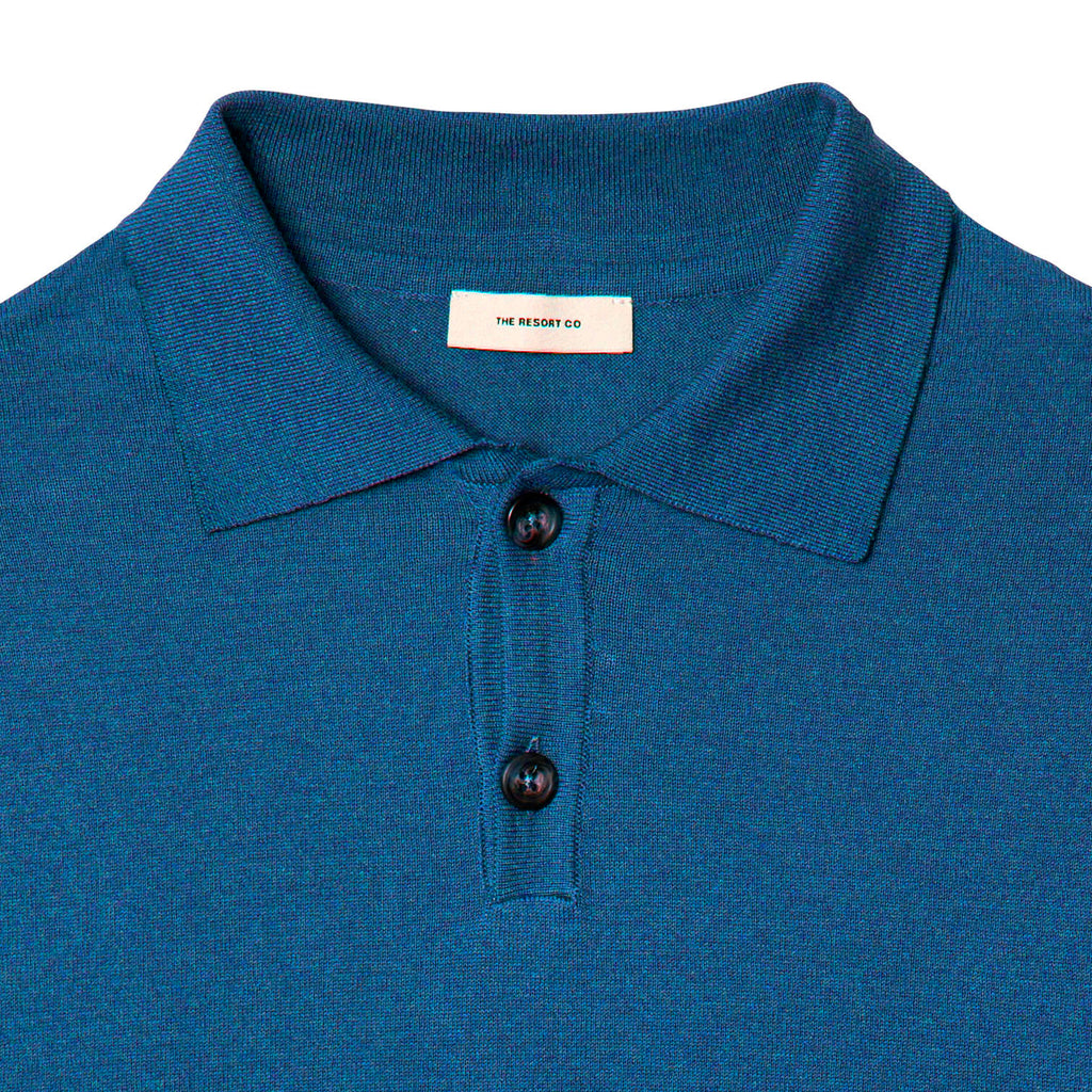 Knitted Polo Shirt Azure - Regular Retail Price 1590 Kr