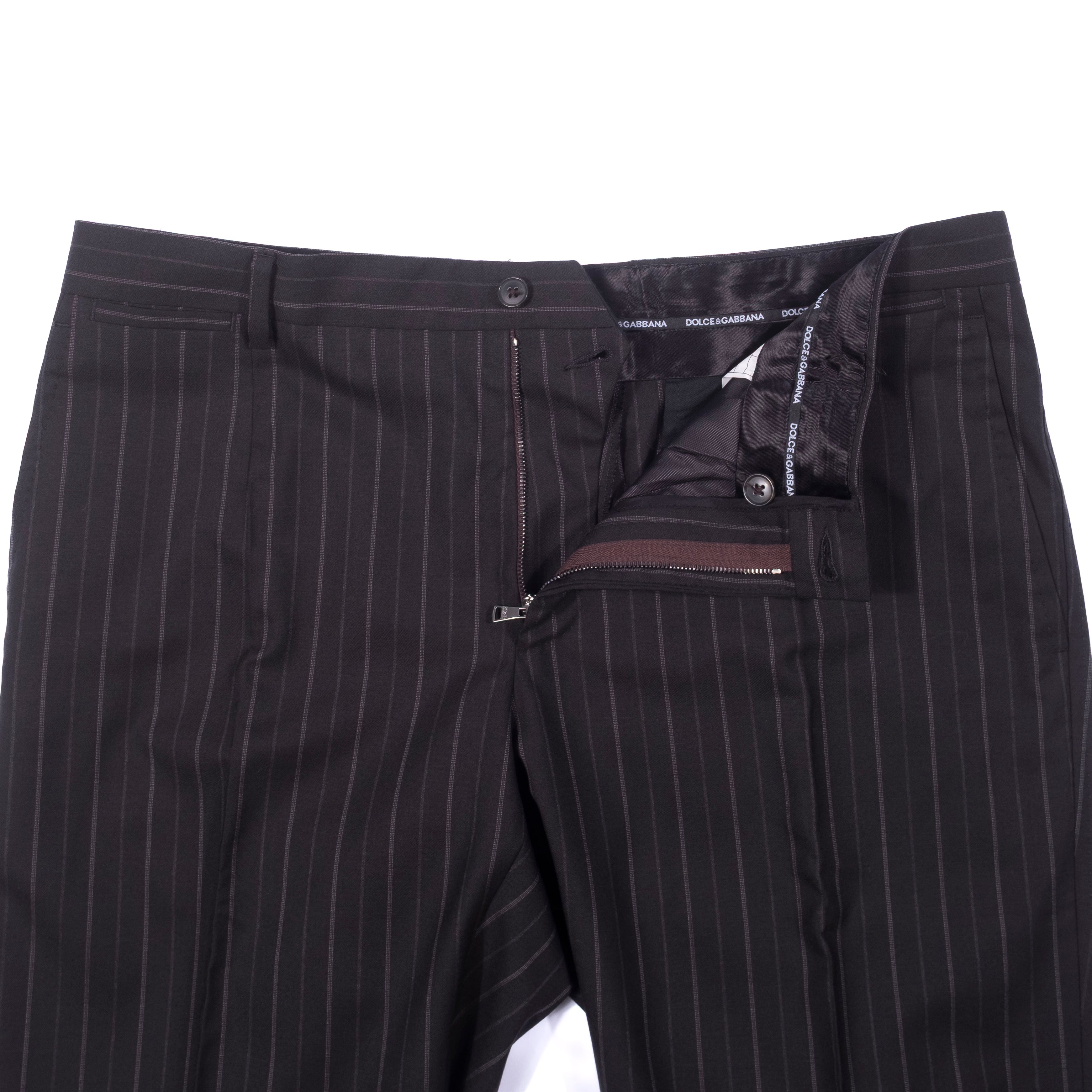 Dolce & Gabbana Grey Striped Suit