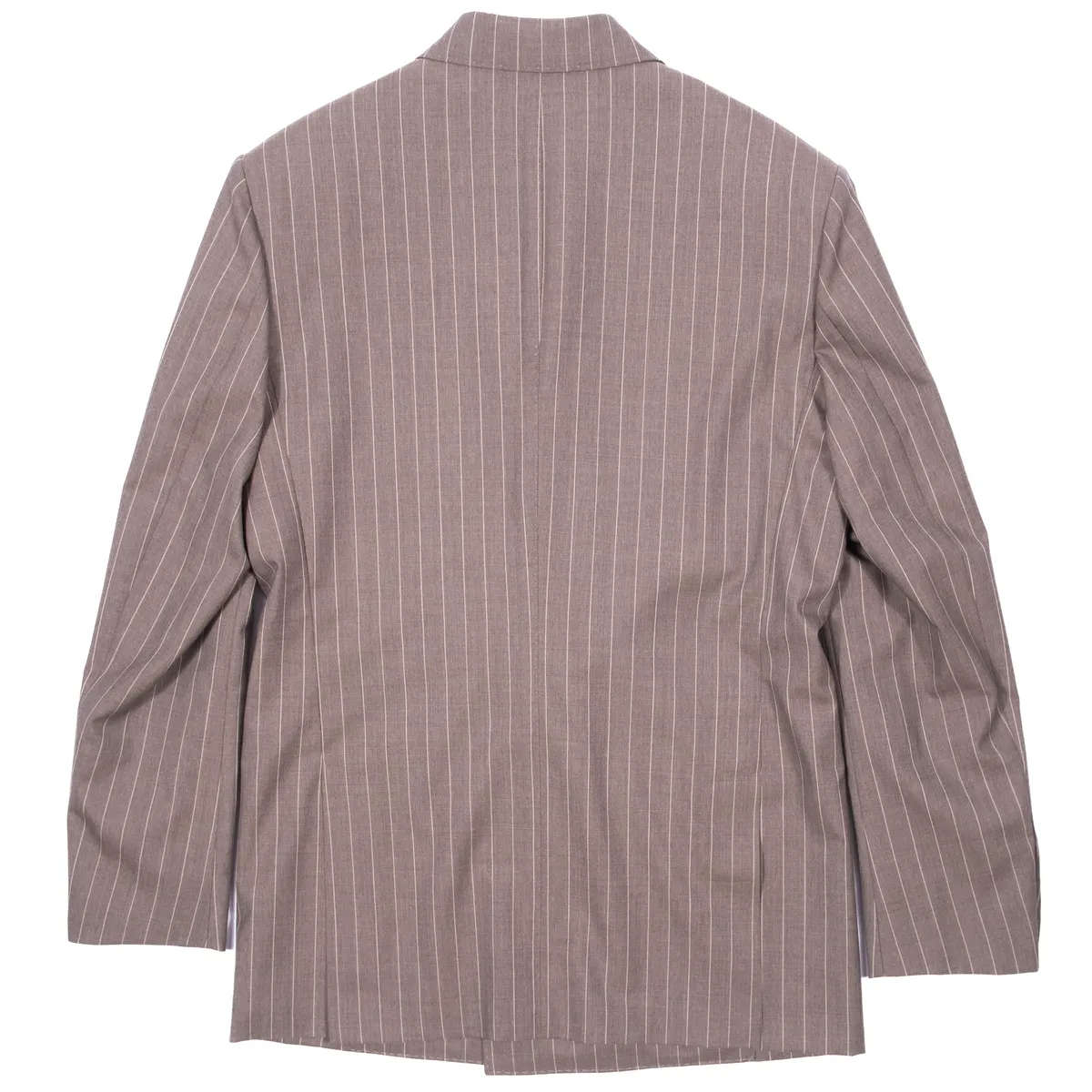 Neapolitan Hand Tailored Grey Chalk Striped Double Breasted Vitale Barberis Canonico Summer Suit Sz 50