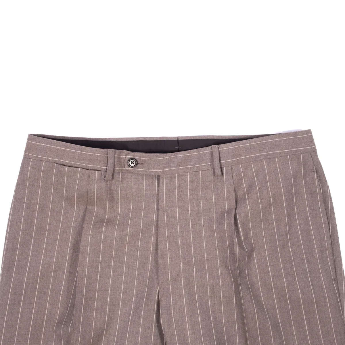 Neapolitan Hand Tailored Grey Chalk Striped Double Breasted Vitale Barberis Canonico Summer Suit Sz 50