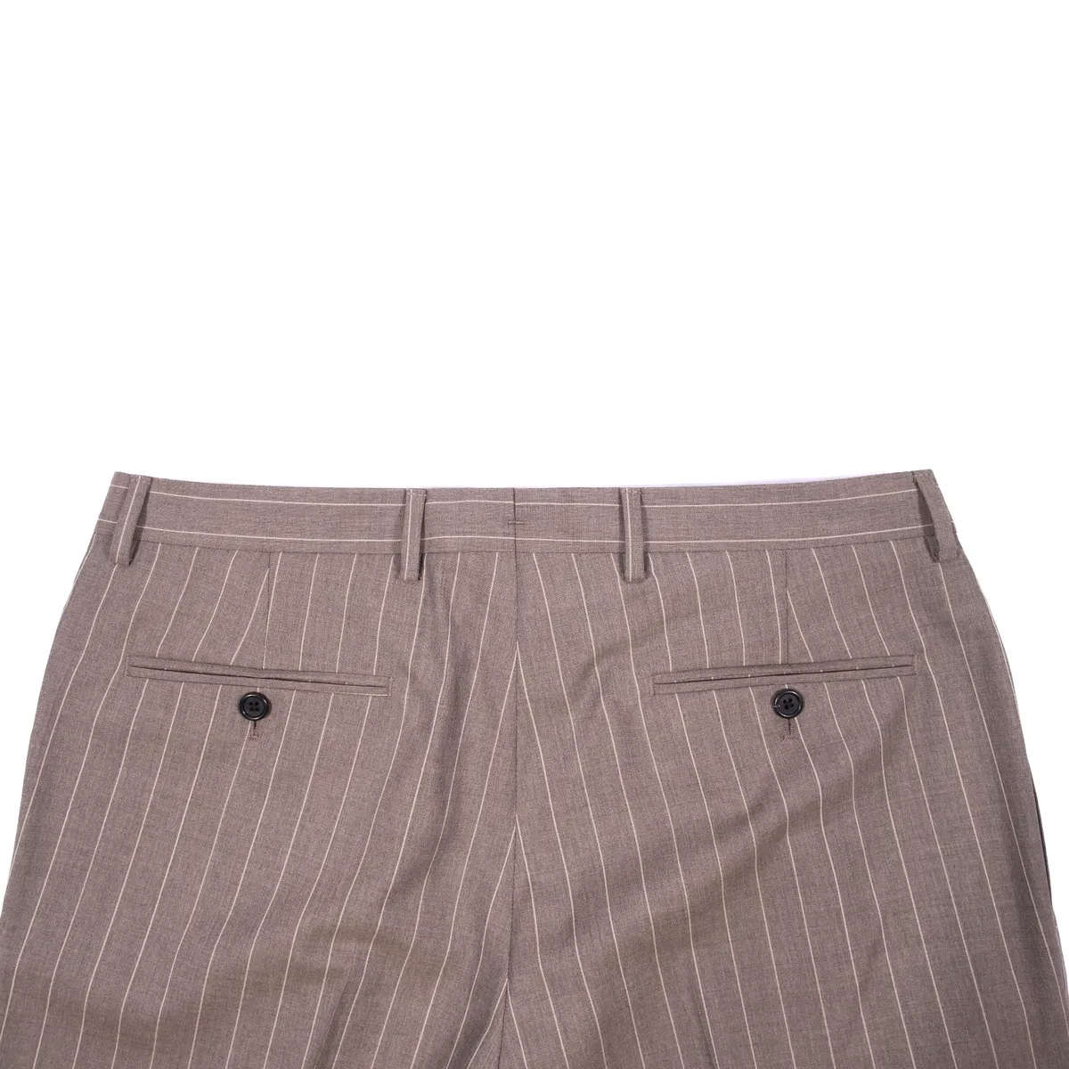 Neapolitan Hand Tailored Grey Chalk Striped Double Breasted Vitale Barberis Canonico Summer Suit Sz 50