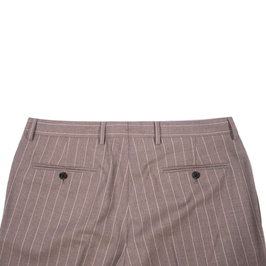 Neapolitan Hand Tailored Grey Chalk Striped Double Breasted Vitale Barberis Canonico Summer Suit Sz 50