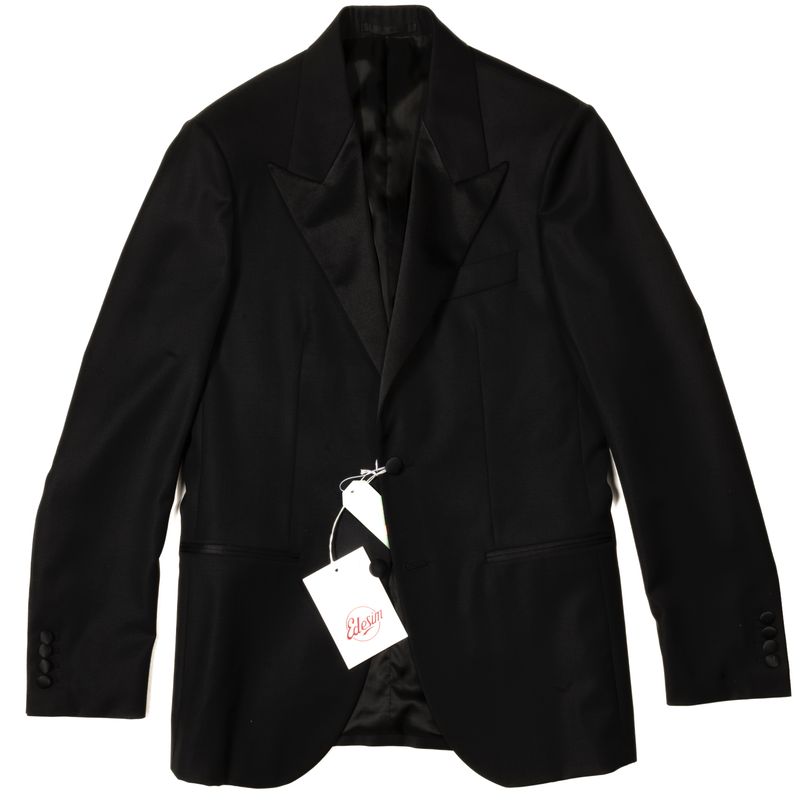 Neapolitan Hand Tailored Black Tuxedo Suit Sz 48