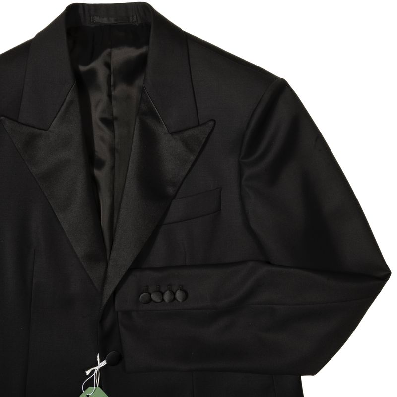 Neapolitan Hand Tailored Black Tuxedo Suit Sz 48