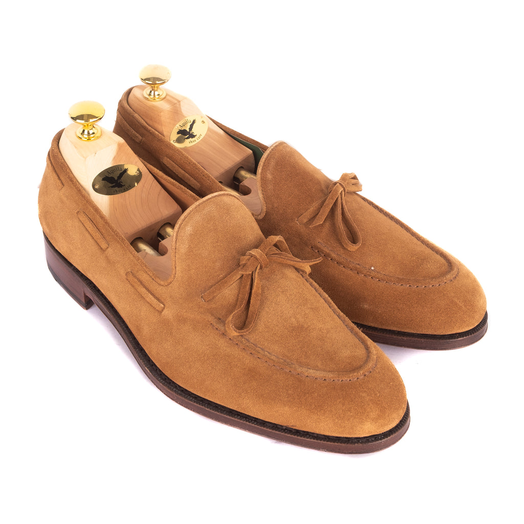 Suede Cognac Tassel Loafers