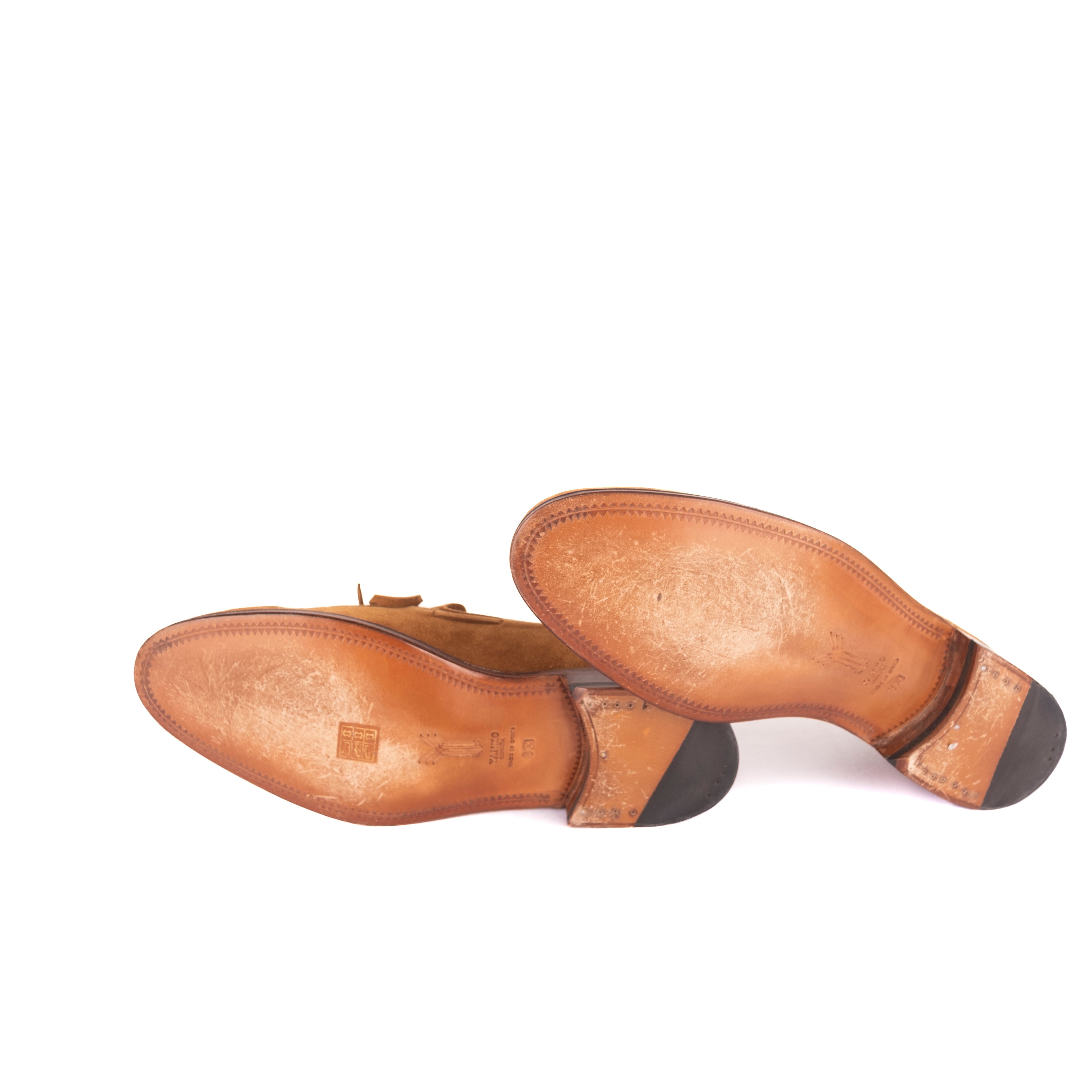 Suede Cognac Tassel Loafers