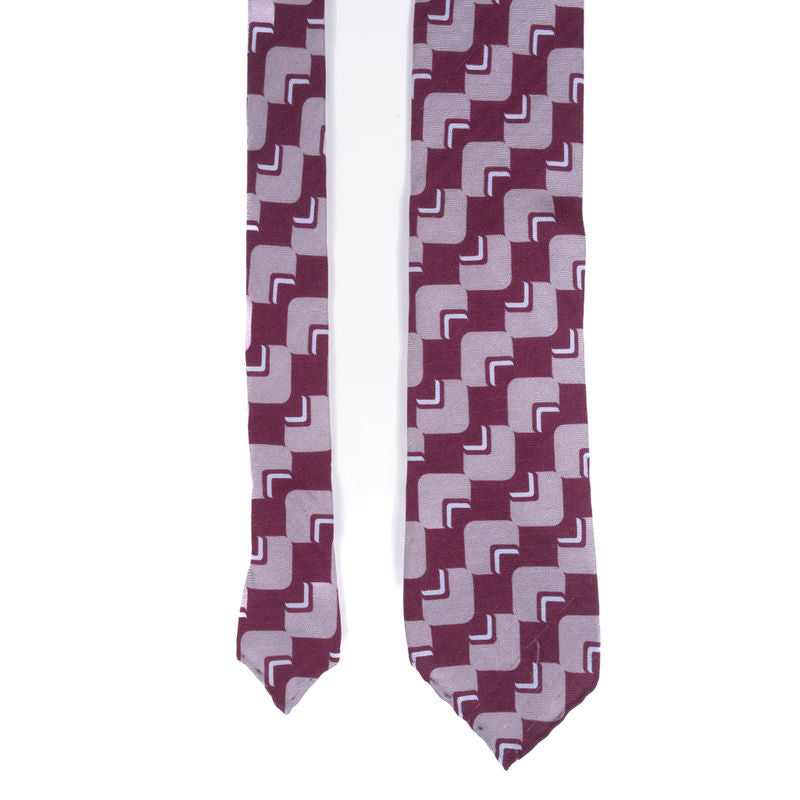 Stefano Cau Grey and Purple Grenadine Tie