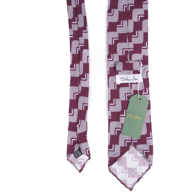 Stefano Cau Grey and Purple Grenadine Tie