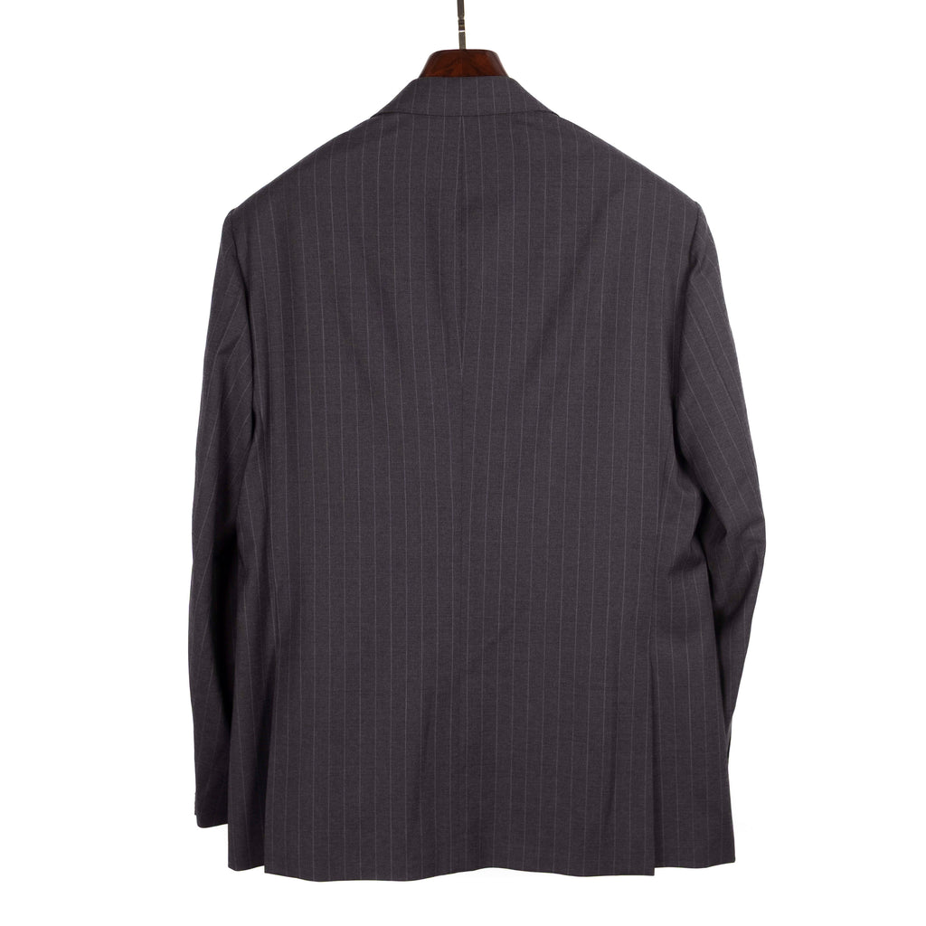 Neapolitan Hand Tailored Grey Chalk Striped Suit Sz 54
