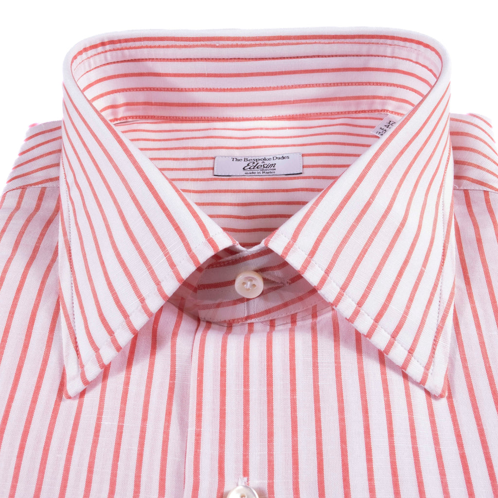 Neapolitan Hand Tailored  Red/White Striped Shirt