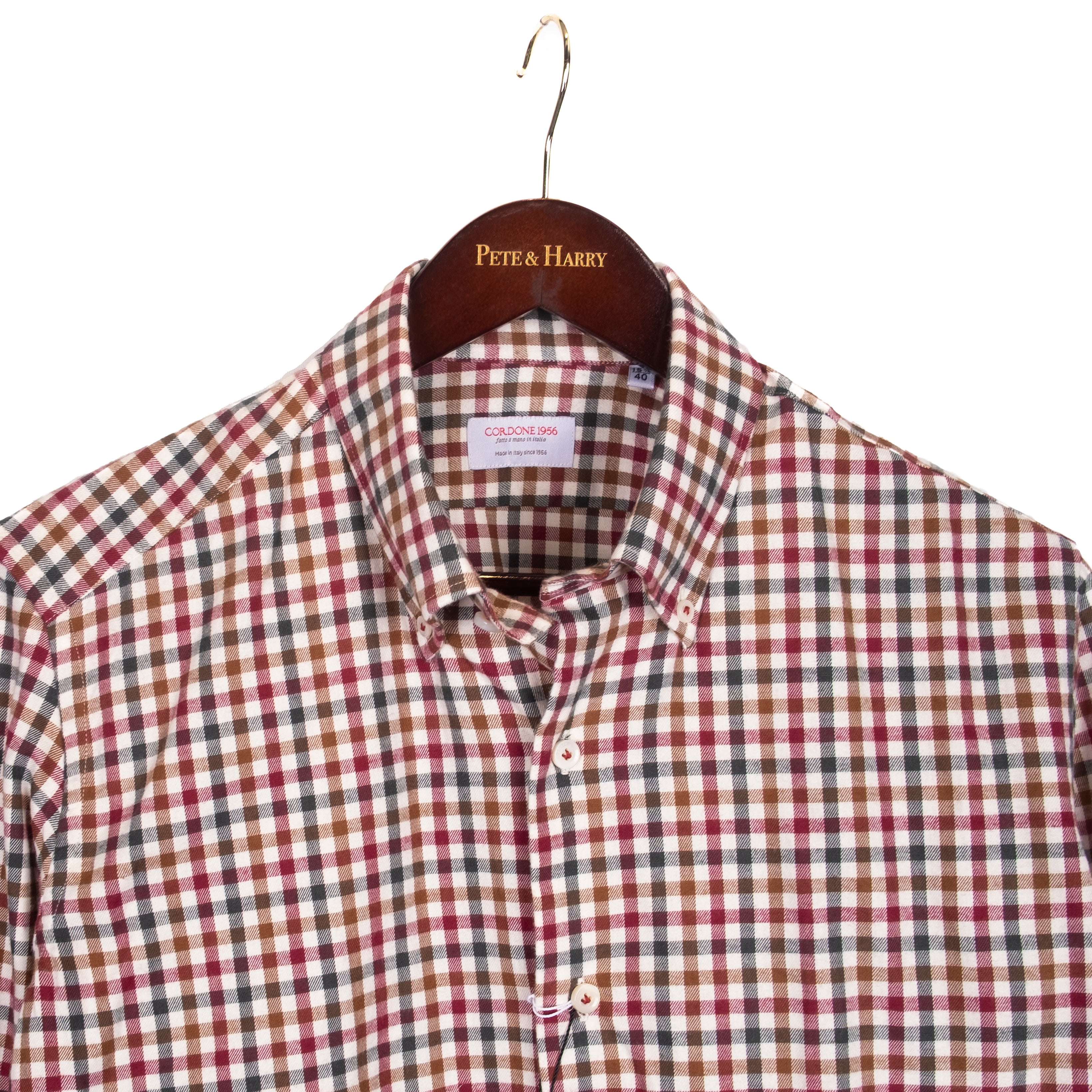 Red, Green and Brown Gingham Buttondown Shirt