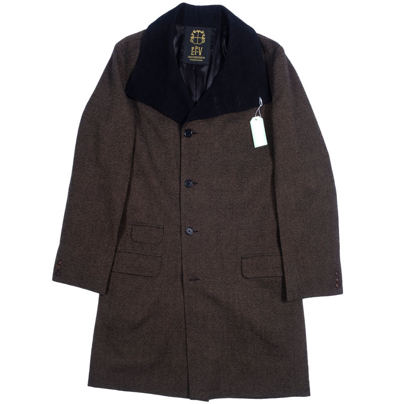 E-F-V Clothing Brown Light Tweed Coat Sz 48