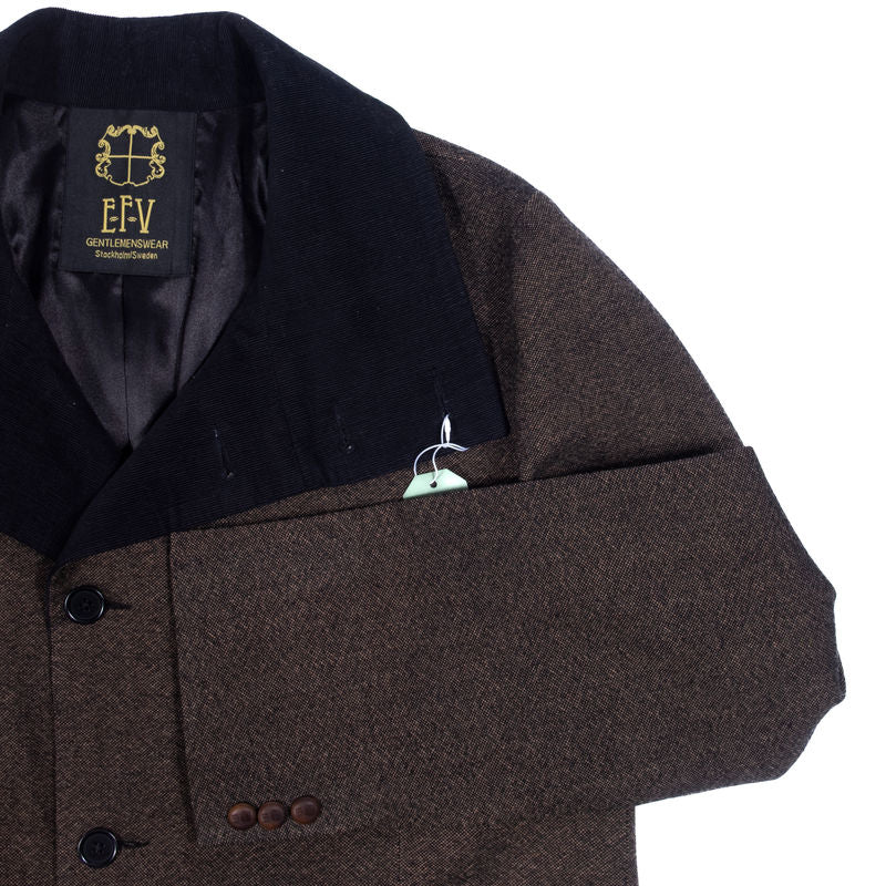 E-F-V Clothing Brown Light Tweed Coat Sz 48