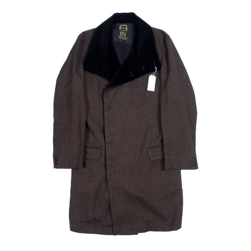E-F-V Clothing Brown Light Tweed Coat Sz 48