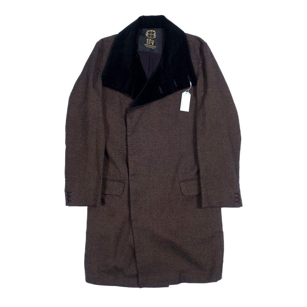 E-F-V Clothing Brown Light Tweed Coat Sz 48