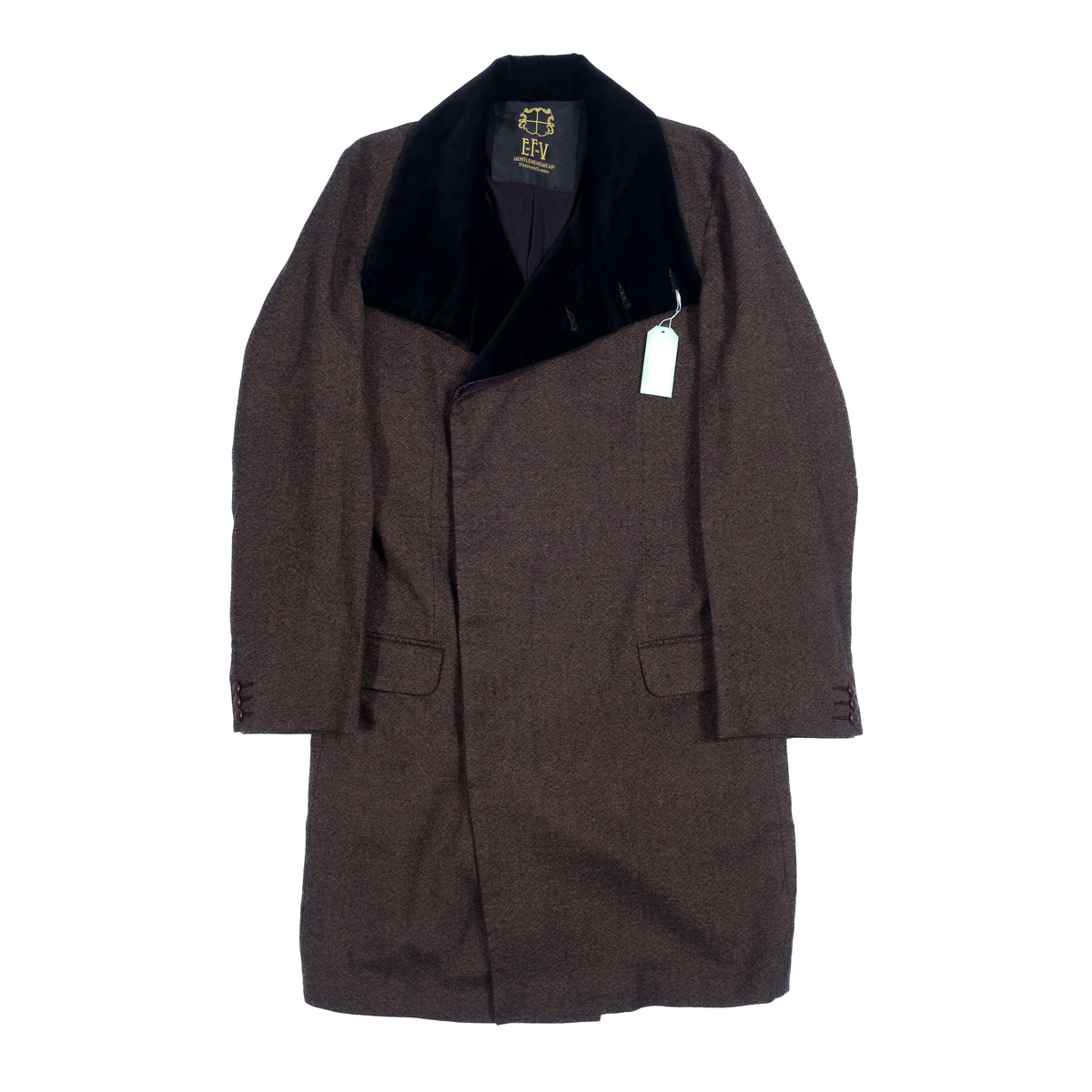E-F-V Clothing Brown Light Tweed Coat Sz 48