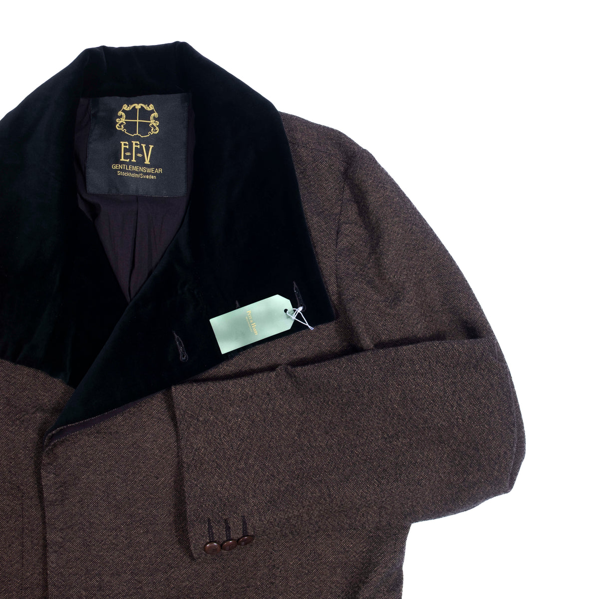 E-F-V Clothing Brown Light Tweed Coat Sz 48