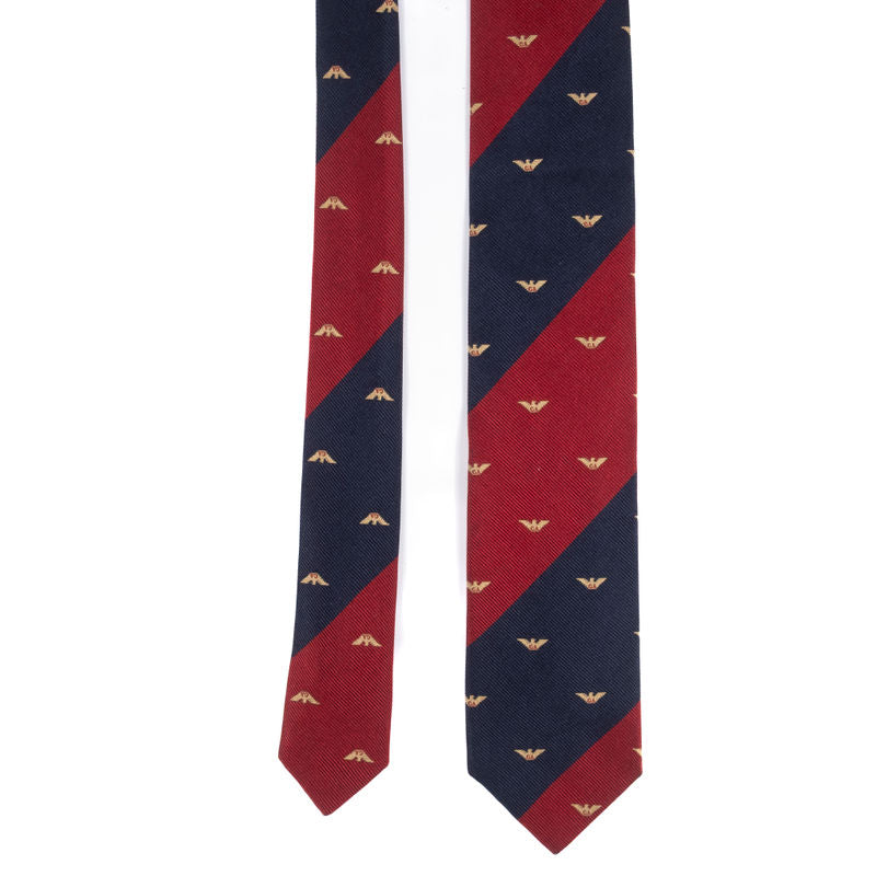Armani Red and Navy Striped Tie