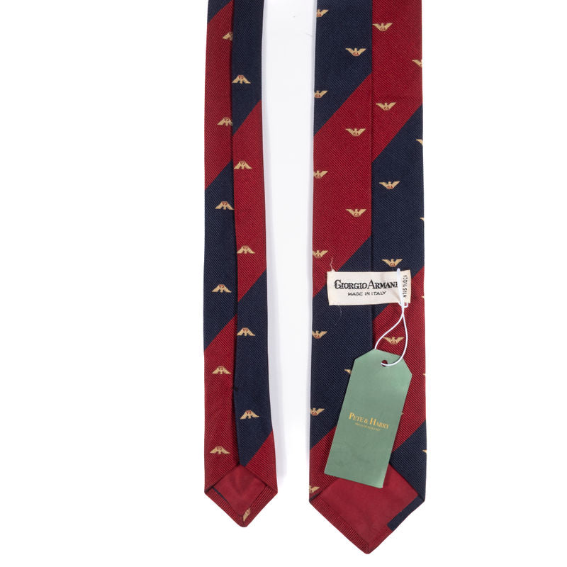 Armani Red and Navy Striped Tie