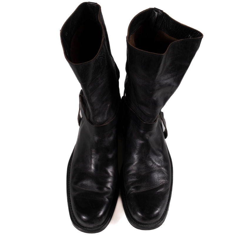 Yves Saint Laurent Black Leather MC Boots Sz 44 (EU)