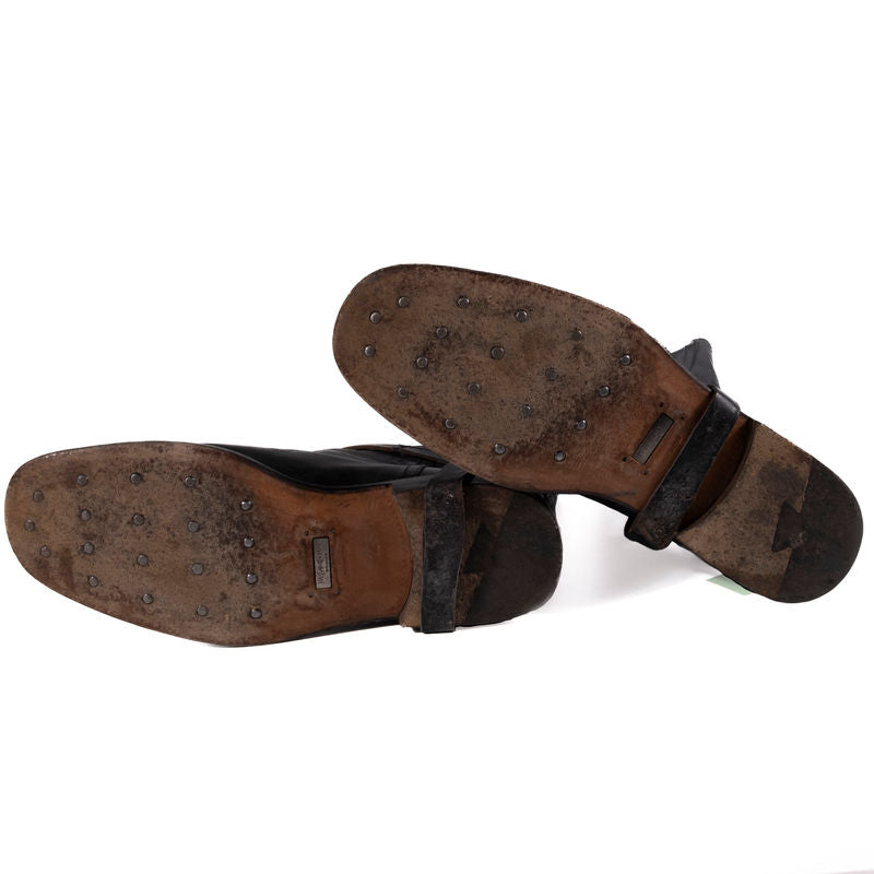 Yves Saint Laurent Black Leather MC Boots Sz 44 (EU)