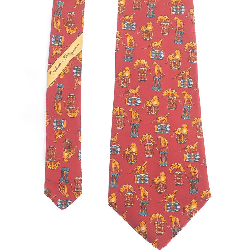 Red Leopard Tie