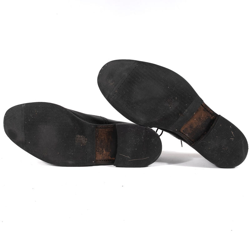 Black Grenson Brogued Cap Toe Oxfords