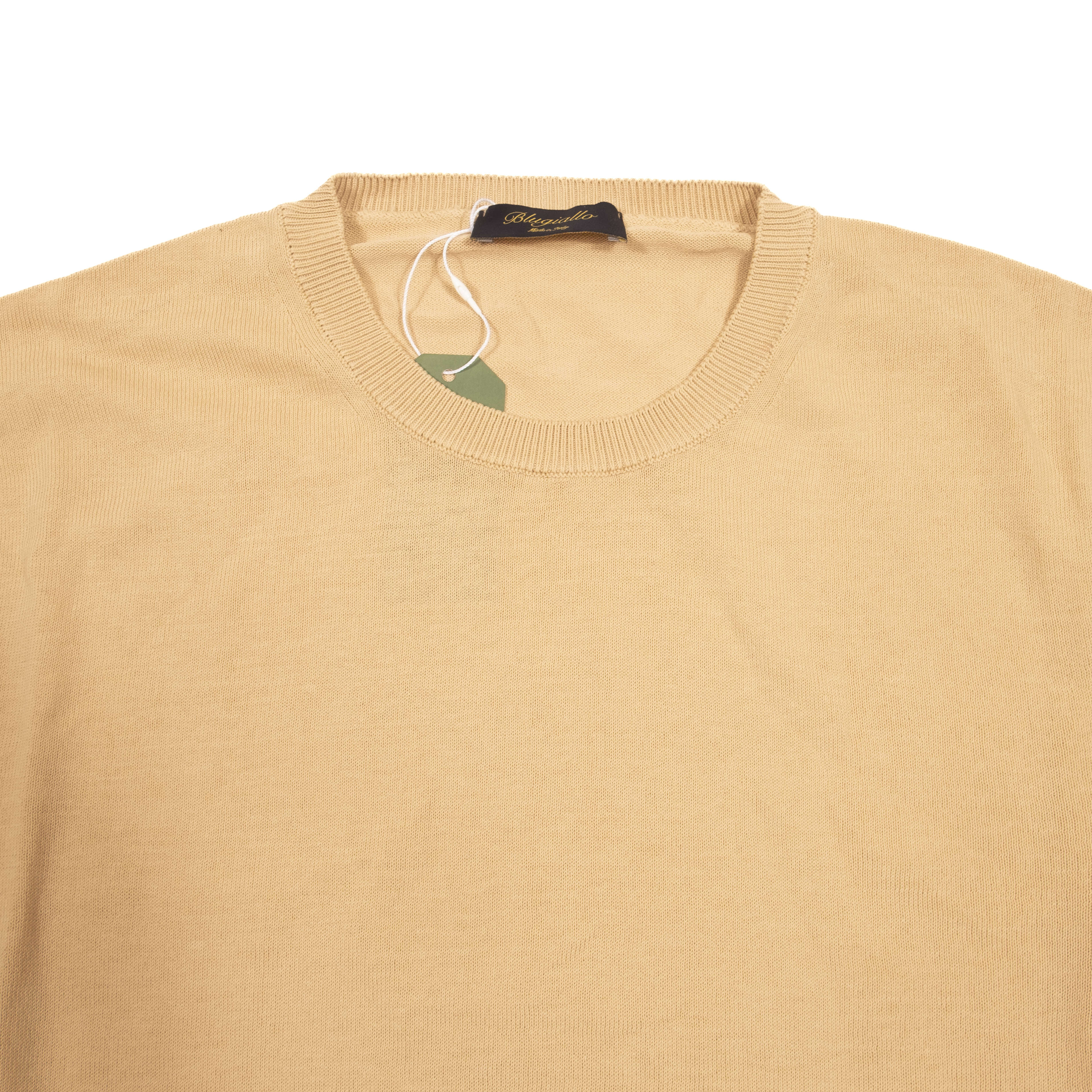 Blugiallo Camel Coloured Knit Cotton Sweater