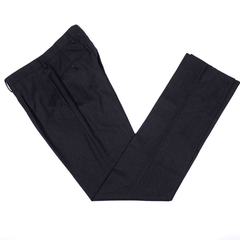 Neapolitan Hand Tailored Charcoal Pinstriped Suit, 50