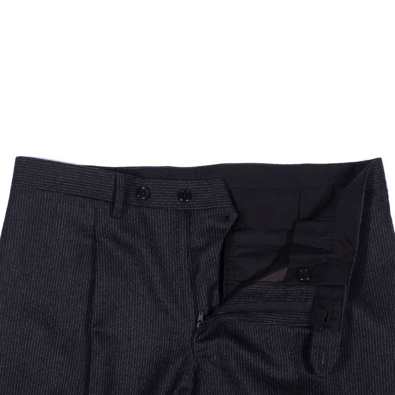 Neapolitan Hand Tailored Charcoal Pinstriped Suit, 50