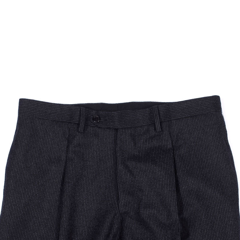 Neapolitan Hand Tailored Charcoal Pinstriped Suit, 50