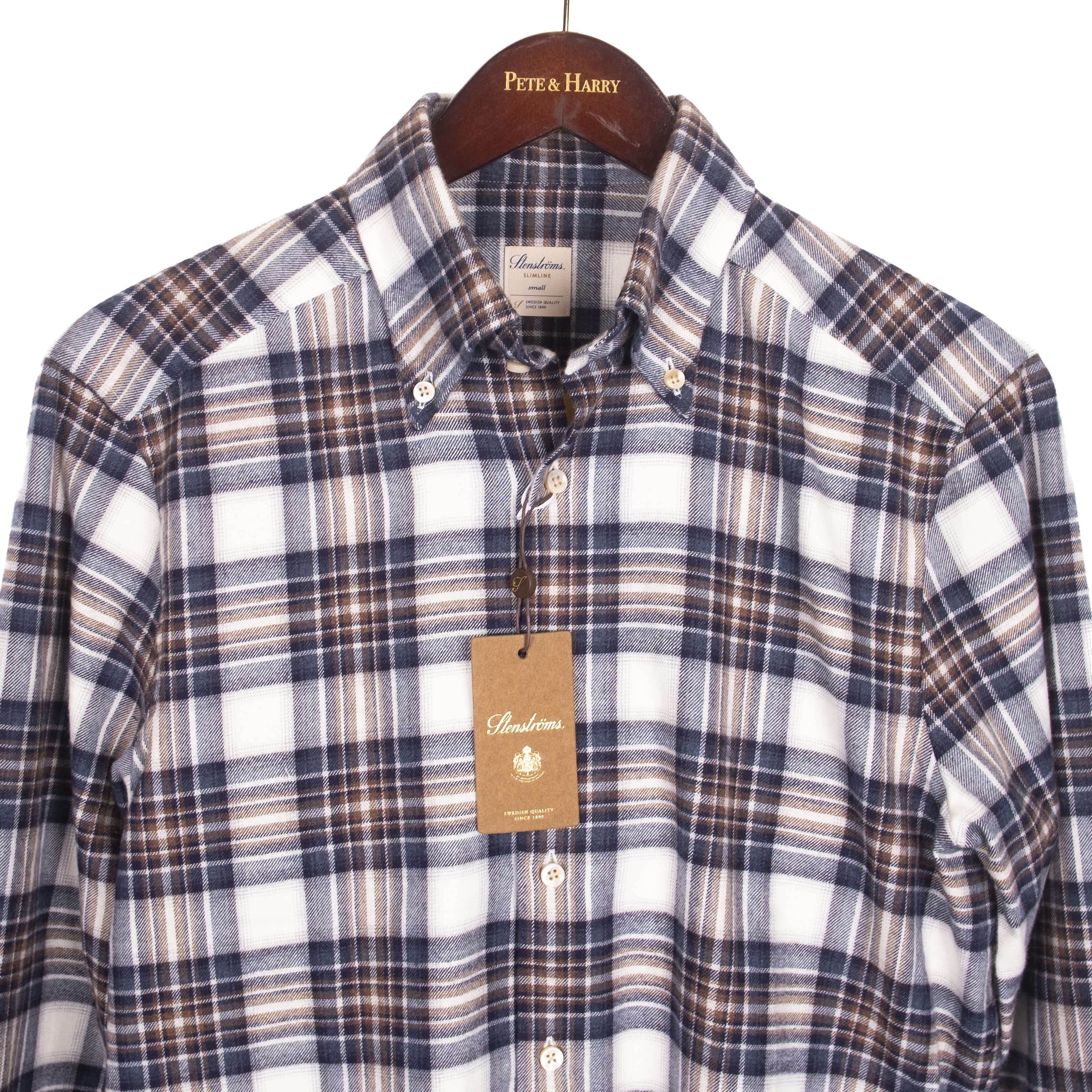 Blue and Brown Checks Buttondown Flannel Shirt