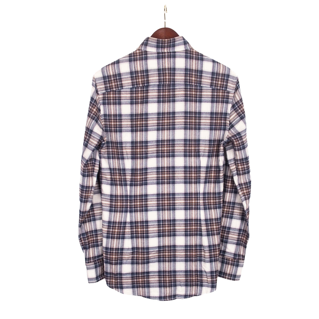 Blue and Brown Checks Buttondown Flannel Shirt