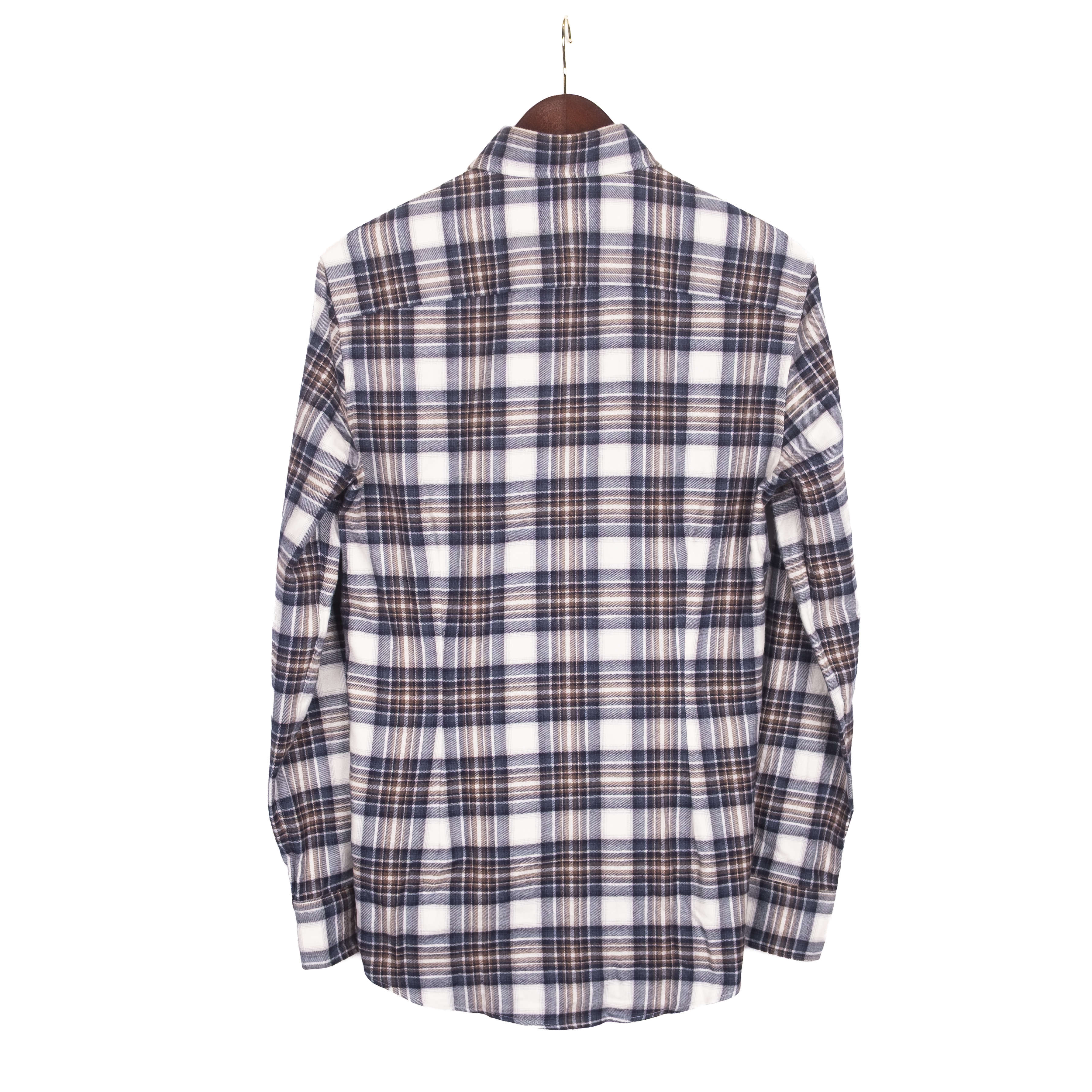 Blue and Brown Checks Buttondown Flannel Shirt