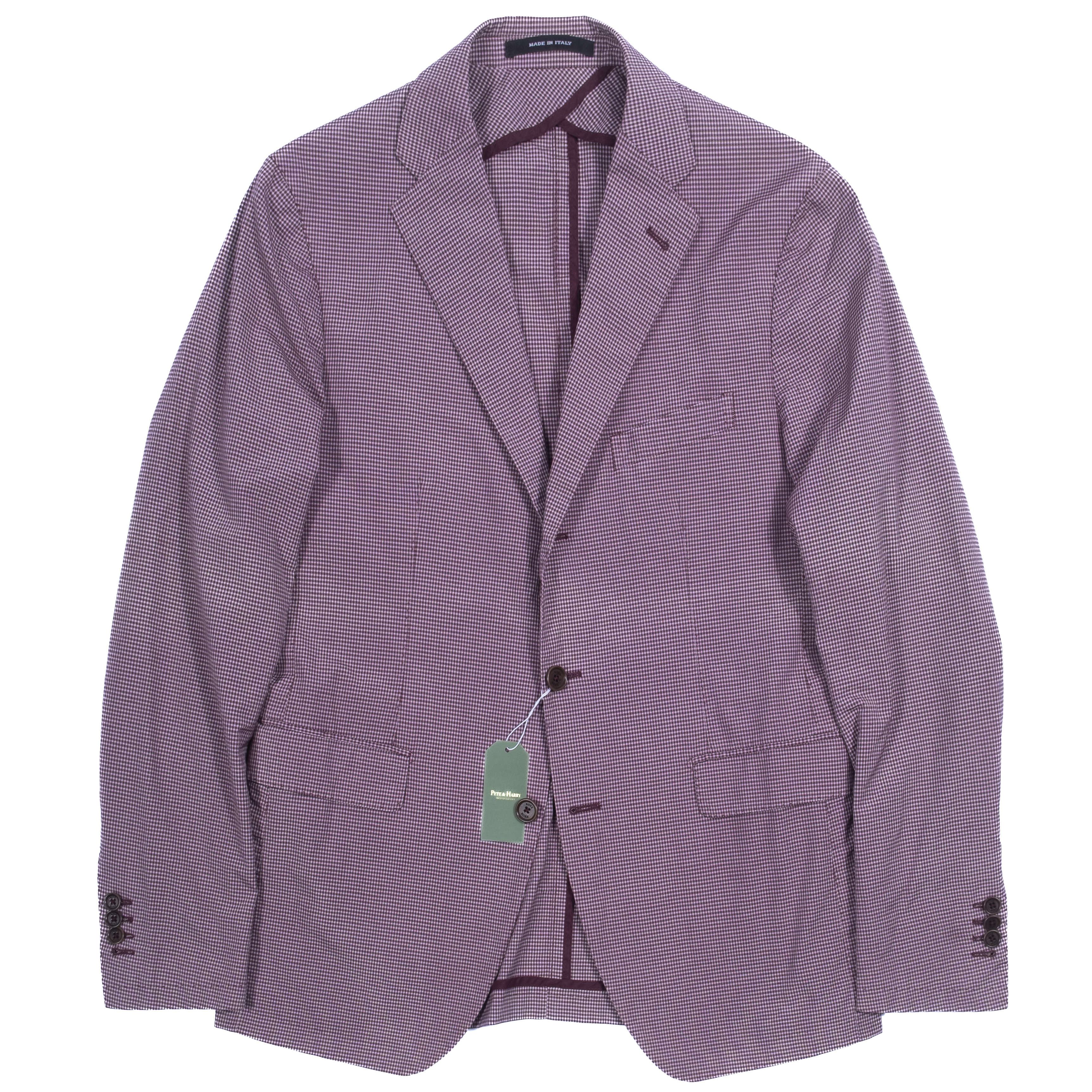Rose & Born Burgundy Checked Blazer Sz 48