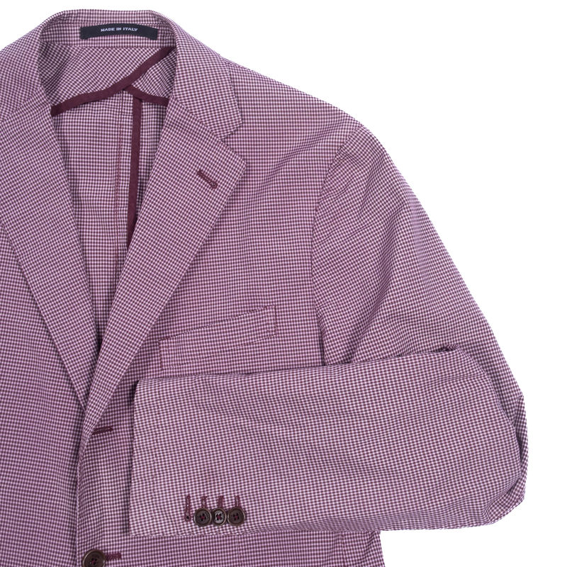 Rose & Born Burgundy Checked Blazer Sz 48