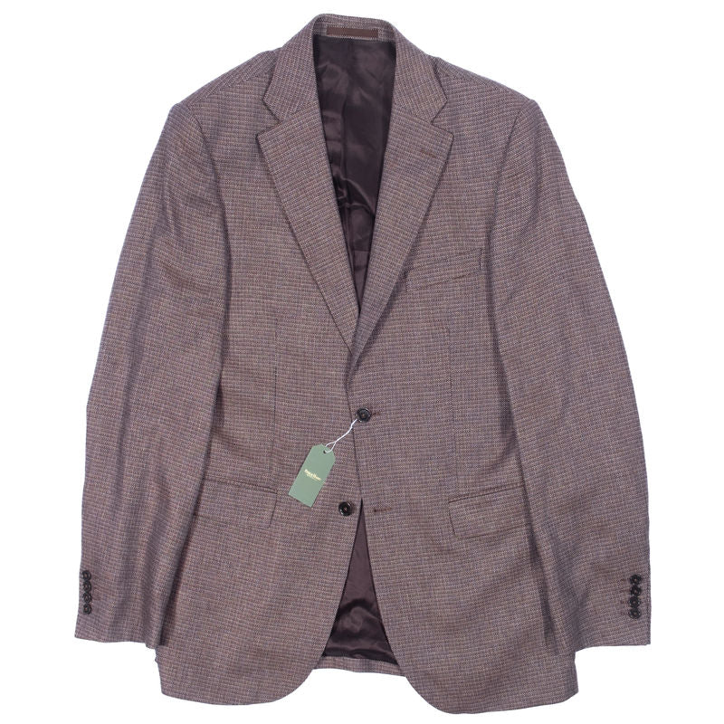 Brown and blue checked Silk Sport Coat