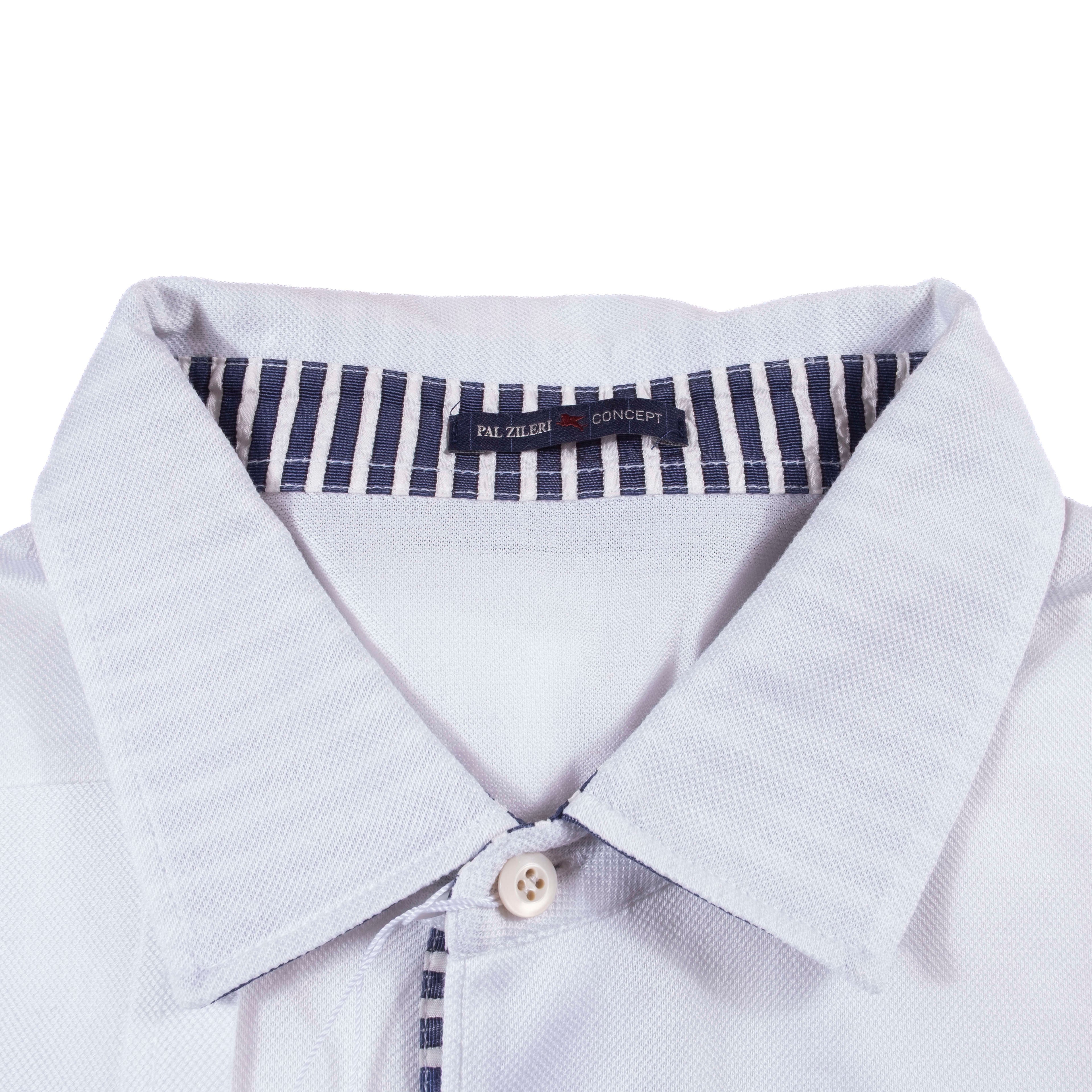 Pal Zileri White Short Sleeve Polo Shirt Sz XXL