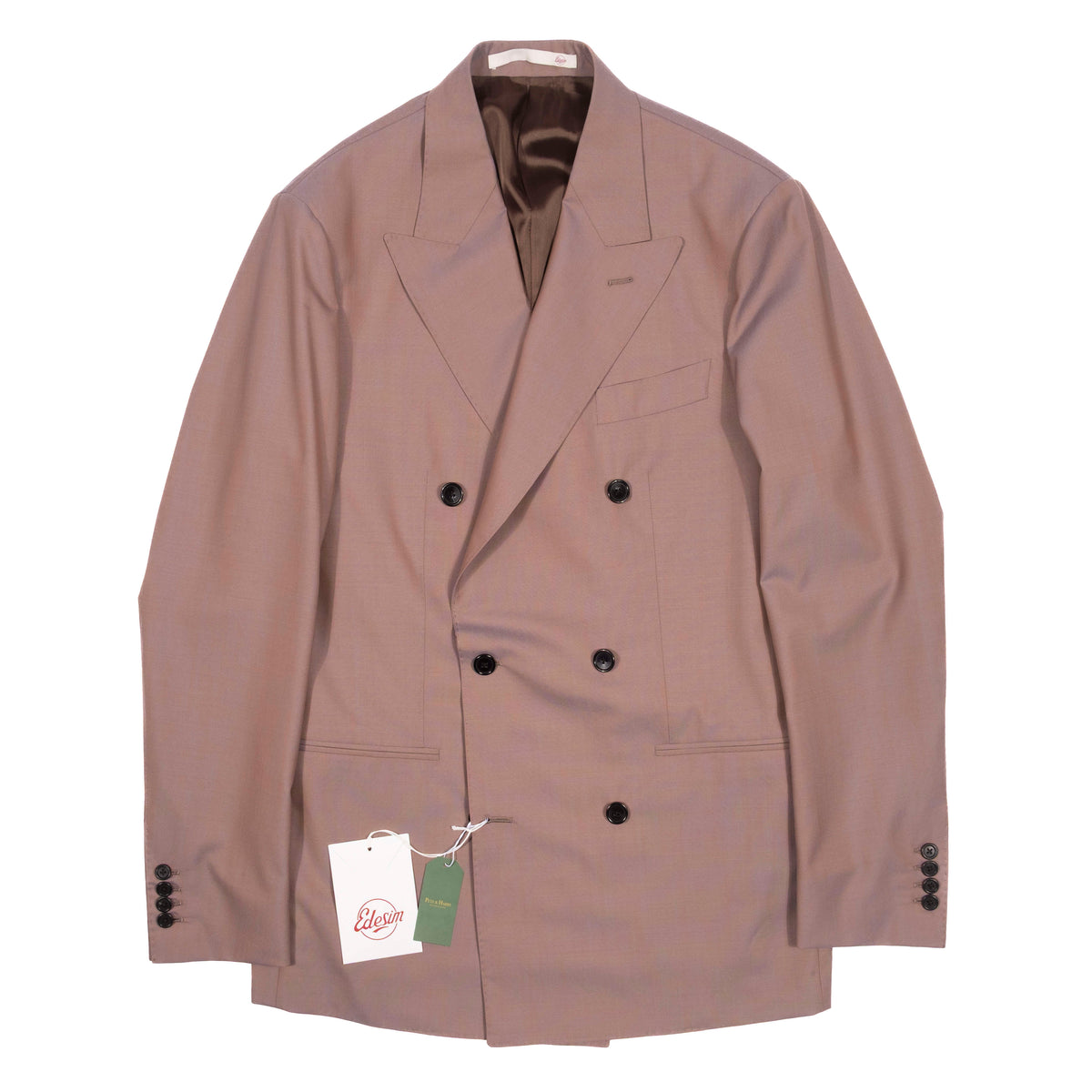 Neapolitan Hand Tailored Light Plum Double Breasted Suit Sz 54