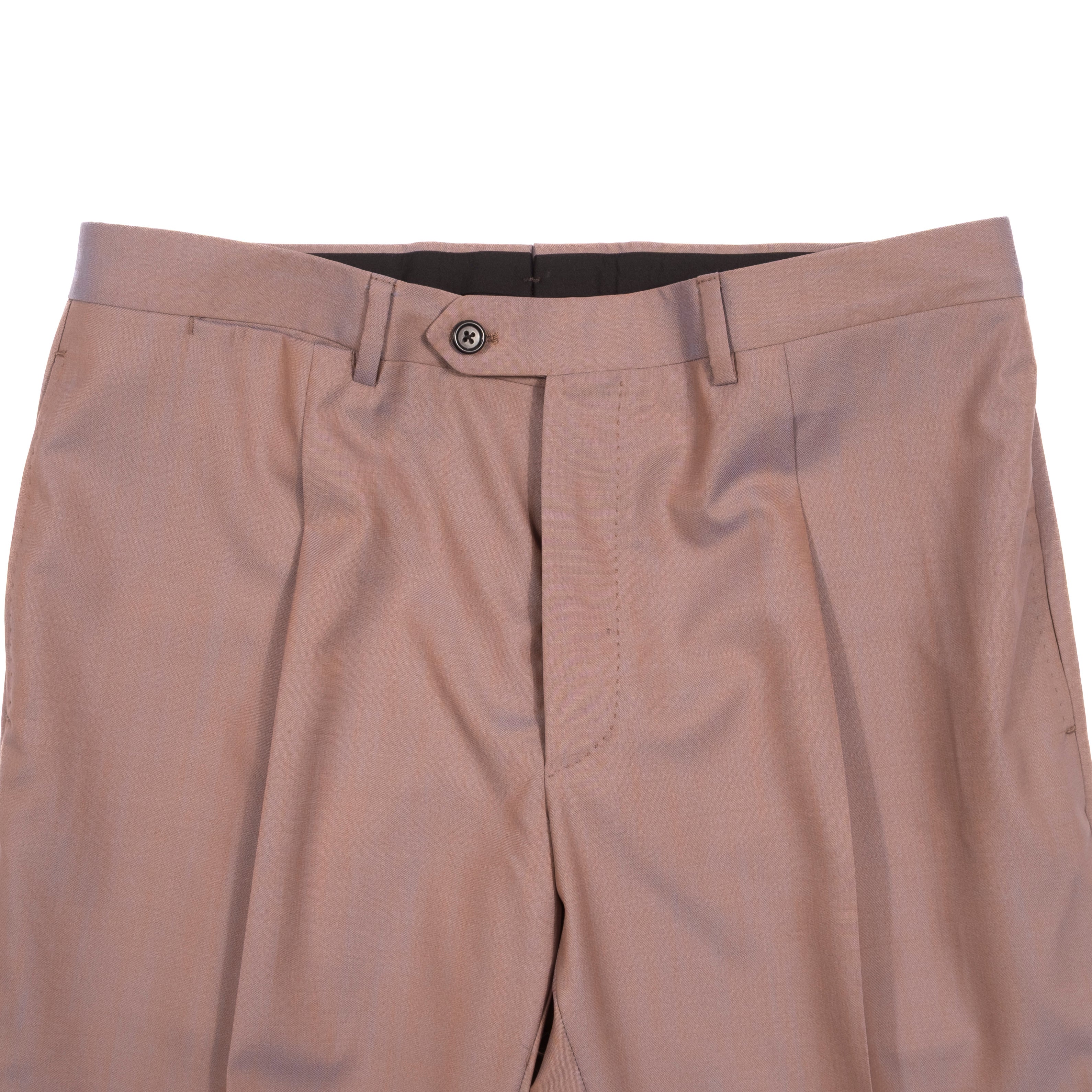 Neapolitan Hand Tailored Light Plum Double Breasted Suit Sz 54