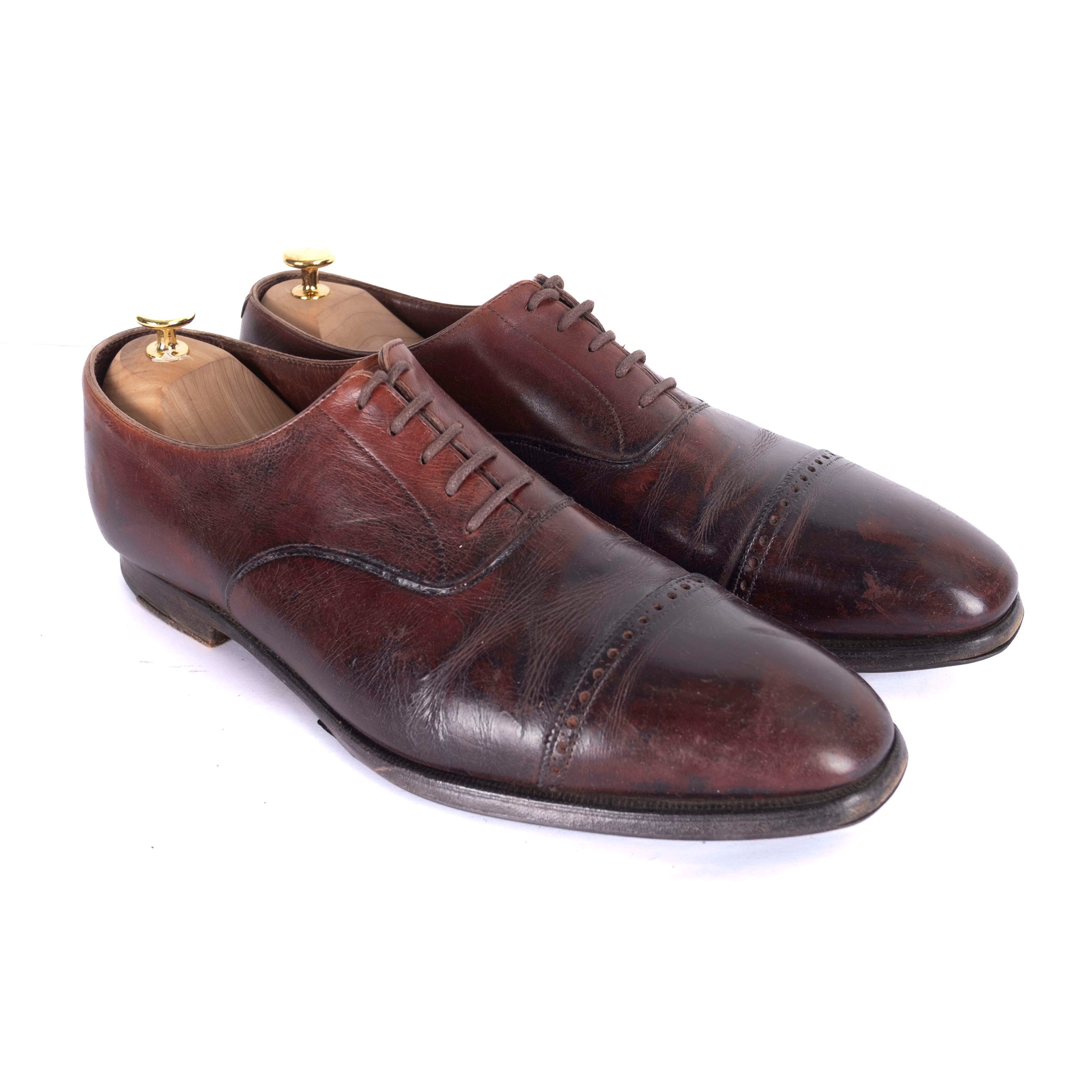 Brown Leather Cap Toe Oxfords